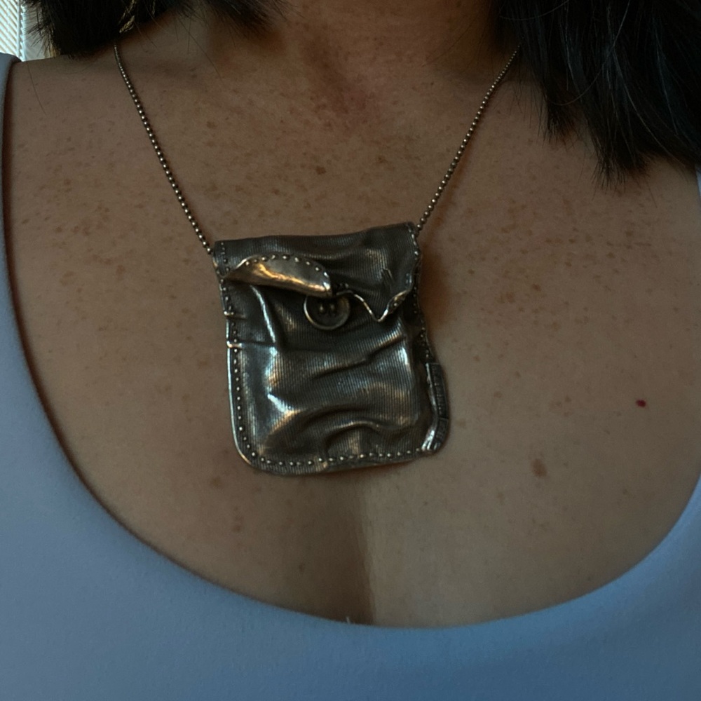 MAREK + LUCYNA NIENIEWSCY sterling silver coin purse pendant brooch - Picture 16 of 16